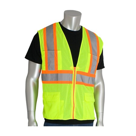 Pip ANSI Type R Class 2 Two-Tone Eleven Pocket Premium Mesh Surveyors Vest 302-MAPMLY-M